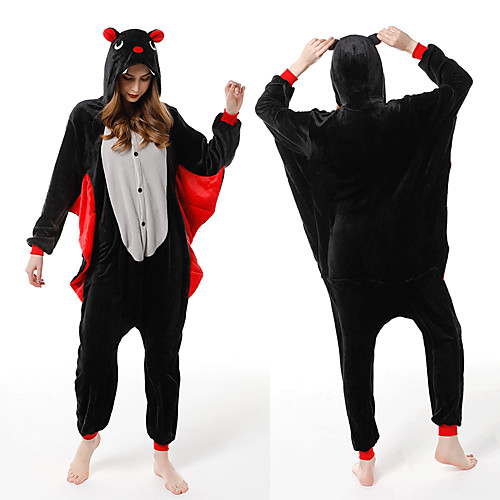 

Adults' Kigurumi Pajamas Bat Onesie Pajamas Flannelette Black Cosplay For Men and Women Animal Sleepwear Cartoon Festival / Holiday Costumes