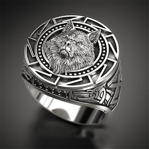 

Ring Classic Silver Copper Silver-Plated Wolf Head Fashion 1pc 9 10 11 12