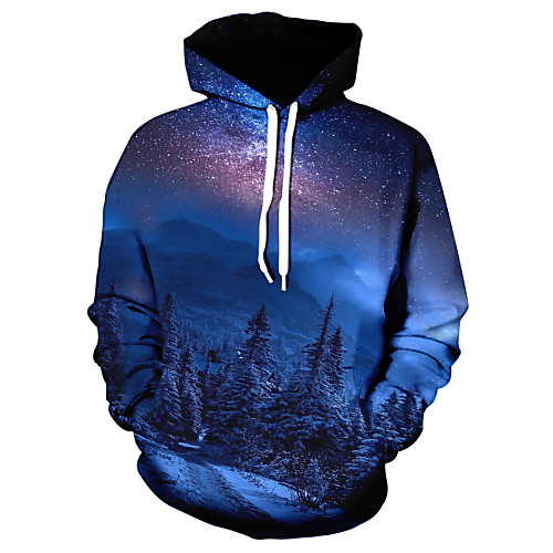 

Men's Hoodie Graphic Hooded Casual Hoodies Sweatshirts Blue