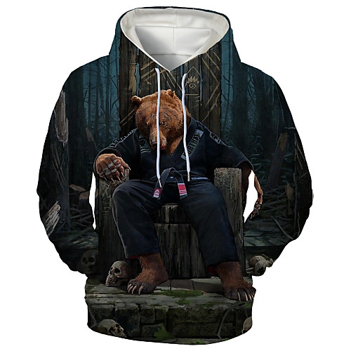 

Men's Hoodie Graphic Skull Animal Halloween Daily Going out 3D Print Casual Hoodies Sweatshirts Black