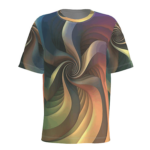 

Men's T shirt 3D Print Graphic Abstract Short Sleeve Daily Tops Basic Yellow