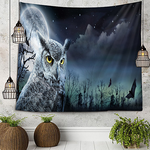 

Owl Moon Tapestry Wall Hanging Tapestries Wall Blanket Wall Art Wall Decor Landscape Painting Tapestry Wall Decor