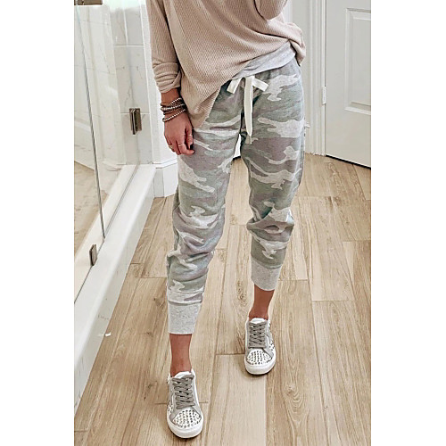 

Women's Basic Quick Dry Daily Capri shorts Pants Camouflage Ankle-Length Print Army Green Orange Green