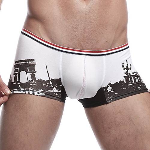 

SEOBEAN Men's Sports Underwear Shorts Boxer Briefs Bottoms Cotton Winter Fitness Gym Workout Performance Running Training Breathable Quick Dry Soft Sport White Dark Gray / Stretchy