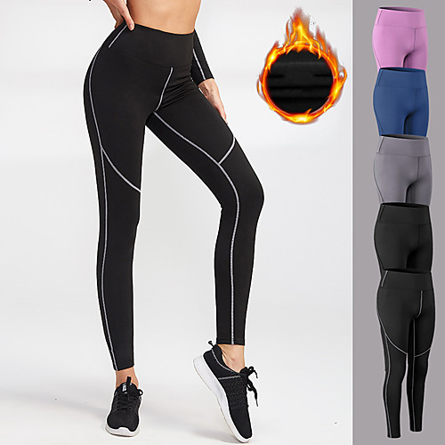 

YUERLIAN Women's High Waist Running Tights Leggings Compression Pants Athletic Base Layer Bottoms Fleece Spandex Winter Fitness Gym Workout Performance Running Training Thermal Warm Tummy Control