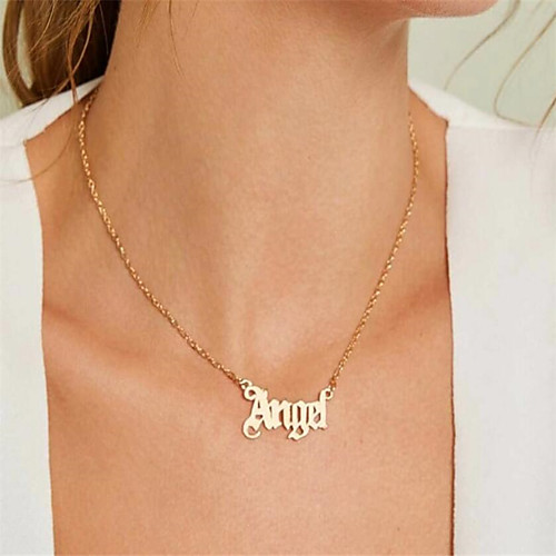 

Personalized Customized Women's Pendant Necklace Geometrical School / Graduation Letter 1pc / pack Golden