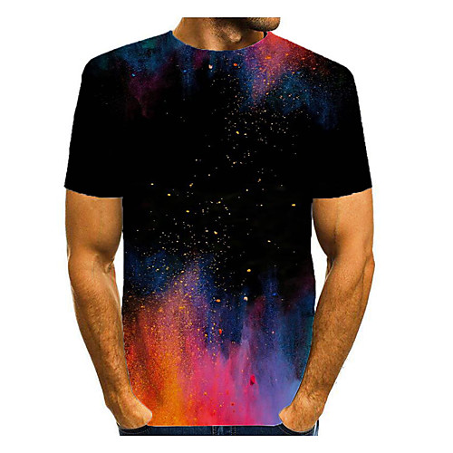 

Men's T shirt Graphic Short Sleeve Daily Tops Basic Elegant Black