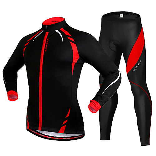 

WOSAWE Men's Women's Long Sleeve Cycling Jersey with Tights Elastane Fuchsia Bike Sports Solid Color Mountain Bike MTB Road Bike Cycling Clothing Apparel