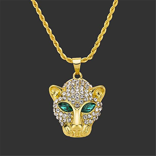 

Men's Pendant Necklace Long Necklace Retro Eagle Tiger Fashion Punk Rock Zircon Gold Plated Chrome Gold Silver 75 cm Necklace Jewelry For Christmas Party Evening Street Festival