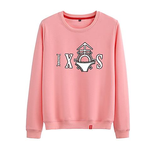

Women's Sweatshirt Pullover Black White Pink Artistic Style Crew Neck Cute Letter Printed Sport Athleisure Sweatshirt Top Long Sleeve Warm Soft Comfortable Everyday Use Causal Exercising General Use