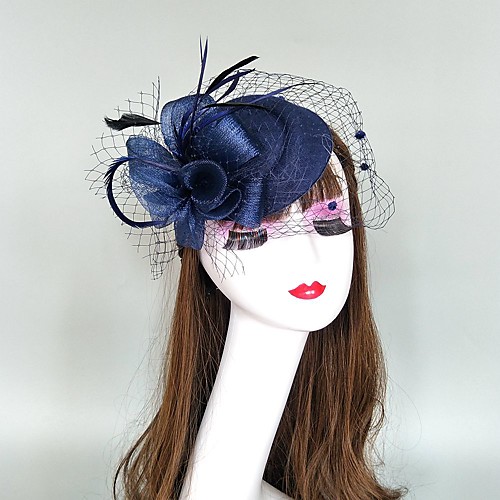 

Feathers / Net Fascinators / Hats / Headpiece with Cap / Floral 1 Piece Wedding / Party / Evening Headpiece
