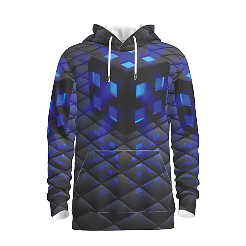 

Men's Daily Pullover Hoodie Sweatshirt Abstract Graphic Hooded Basic Hoodies Sweatshirts Blue