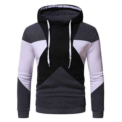 

Men's Pullover Hoodie Sweatshirt Graphic Daily Other Prints Basic Hoodies Sweatshirts White Black