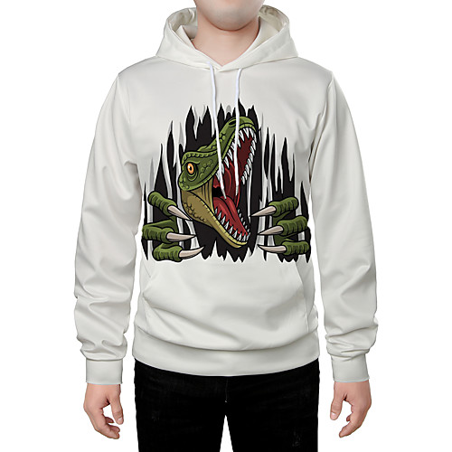 

Men's Hoodie Graphic Animal Daily Going out 3D Print Casual Hoodies Sweatshirts White
