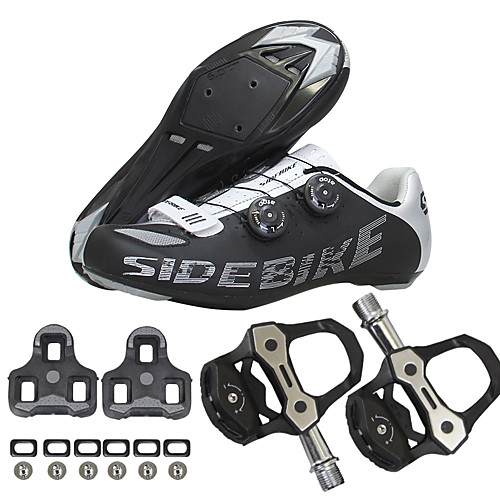 

SIDEBIKE Adults' Bike Shoes Road Bike Shoes Nylon, Fiberglass, Air-flow vents, Non-Slip tread Anti-Slip Road Cycling Cycling / Bike Red / White Silver / Black Men's Cycling Shoes