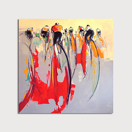 

Oil Painting Hand Painted Square Abstract People Modern Stretched Canvas