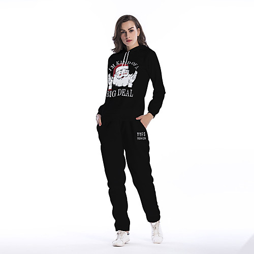 

Women's Sweatsuit 2 Piece Set Cartoon Loose Fit Hoodie Fleece Cartoon Cute Letter Printed Sport Athleisure Sweatshirt and Pants Outfits Clothing Suit Long Sleeve Warm Soft Comfortable Everyday Use