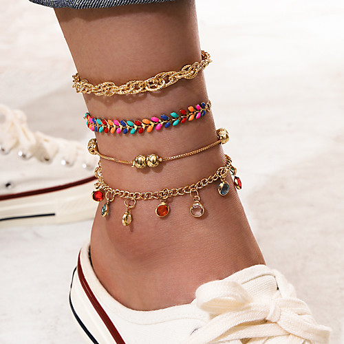 

Leg Chain Bohemian Rustic Fashion Women's Body Jewelry For Anniversary Street Fancy Alloy Lucky Gold 4pcs