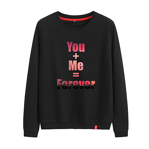 

Women's Sweatshirt Pullover Black White Pink Artistic Style Crew Neck Cute Letter Printed Sport Athleisure Sweatshirt Top Long Sleeve Warm Soft Comfortable Everyday Use Causal Exercising General Use