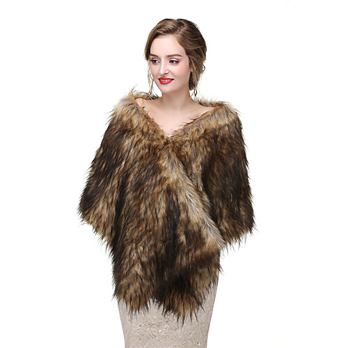 

Sleeveless Shawls Faux Fur Wedding / Party / Evening Women's Wrap With Solid