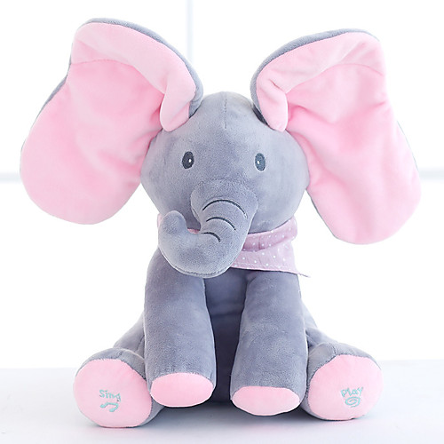 

Electric Toys Stuffed Animal Plush Toy Elephant Gift Singing Interactive Flapping Ears PP Plush Imaginative Play, Stocking, Great Birthday Gifts Party Favor Supplies Boys and Girls Kid's Adults