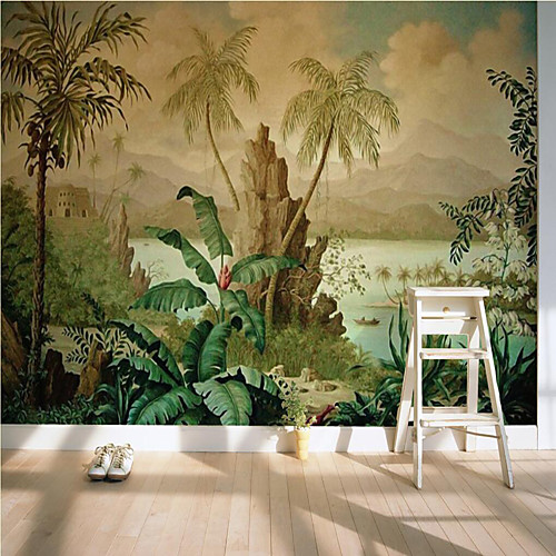 

Art Deco Custom Self Adhesive Mural Wallpaper Nostalgic Landscape Suitable For Bedroom Living Room Cafe Restaurant Hotel Wall Decoration Art