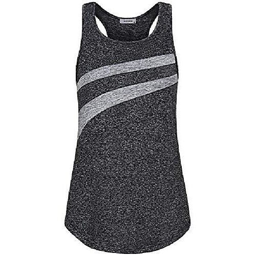 

gym tank tops for women, ladies compression workout runing tunic razerback sleeveless shirts performance stretch quick dry simple dressy fitness yoga clothing grey l