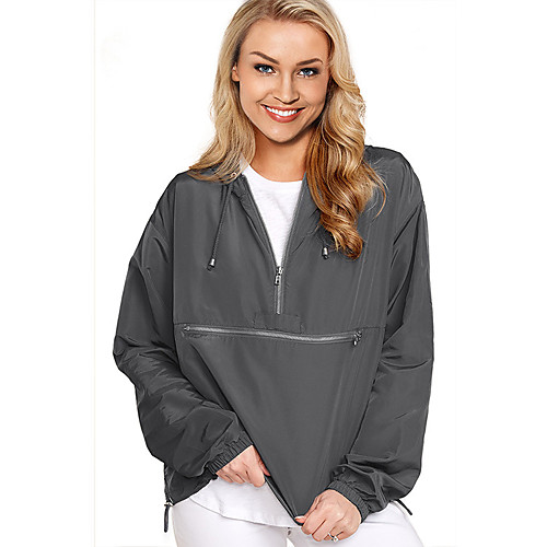 

Women's Hiking Windbreaker Winter Outdoor Solid Color Thermal Warm Waterproof Windproof Breathable Jacket Full Length Visible Zipper Fishing Climbing Camping / Hiking / Caving Black Grey Green