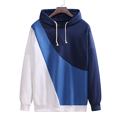 

Men's Hoodie Color Block Basic Hoodies Sweatshirts Black Blue