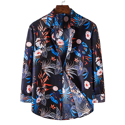 

Men's Shirt Graphic Long Sleeve Daily Tops Navy Blue