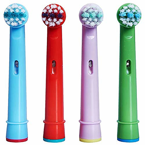 

kids toothbrush replacement heads for oral-b, extra-soft bristles, fits both electric and battery for braun oral-b brushes, except vitality sonic, crossactino power, sonic complete, pulsonics, eb-10a