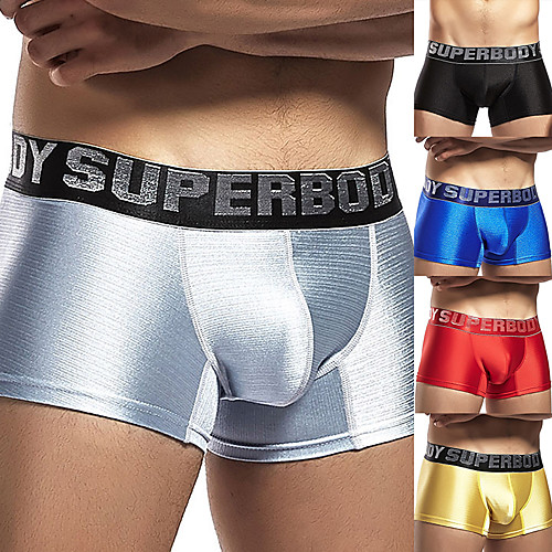 

Superbody Men's Sports Underwear Sport Briefs Sports & Outdoor Boxer Briefs Underwear Shorts Trunks Nylon Elastane Winter Gym Workout Running Walking Jogging Quick Dry Breathable Soft Sport Golden