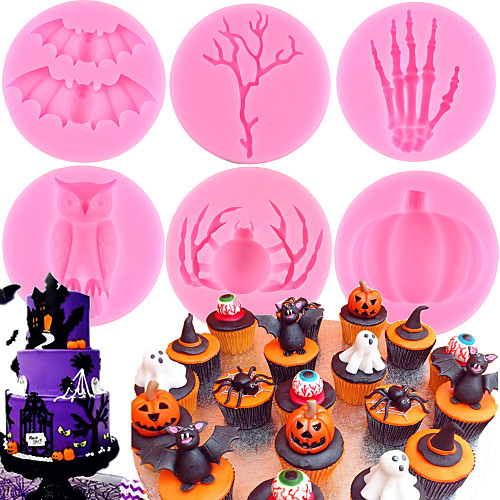 

Halloween Party Halloween Silicone Candy Chocolate Molds Fondant Cake Bat Owl Pumpkin Decorating Tools