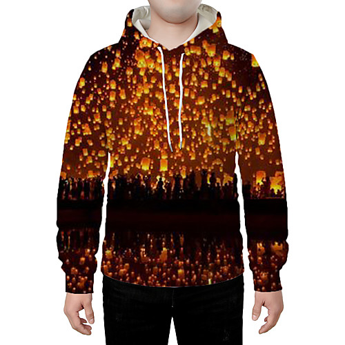 

Men's Hoodie Graphic Daily Going out 3D Print Casual Hoodies Sweatshirts Orange