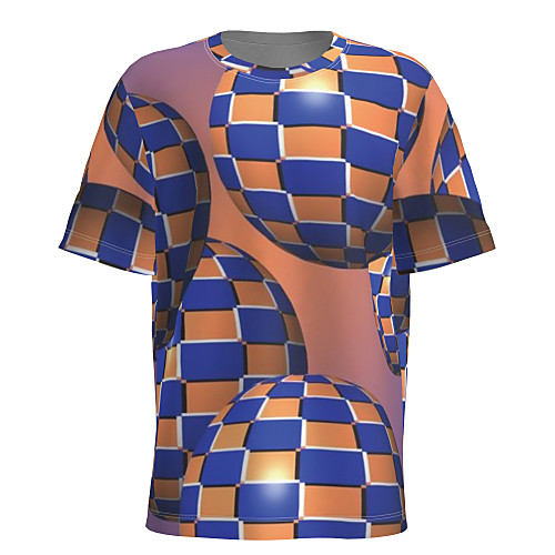 

Men's T shirt 3D Print Graphic Abstract Short Sleeve Daily Tops Basic Khaki