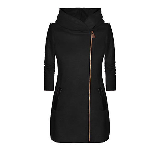 

Women's Zip Up Hoodie Sweatshirt Solid Colored Daily non-printing Basic Hoodies Sweatshirts Black Red Gray