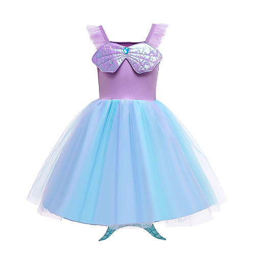 

The Little Mermaid Dress Girls' Movie Cosplay Vacation Dress Purple Dress Halloween Carnival Masquerade Polyester / Cotton