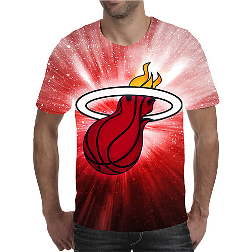 

Men's T shirt 3D Print Graphic Plus Size Print Short Sleeve Daily Tops Elegant Exaggerated Red