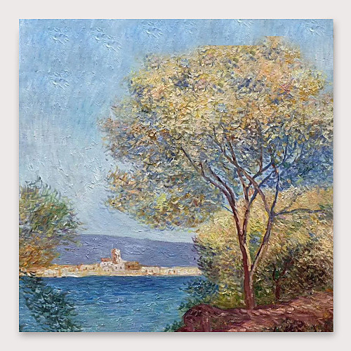 

Oil Painting Hand Painted Square Abstract Landscape Modern Stretched Canvas