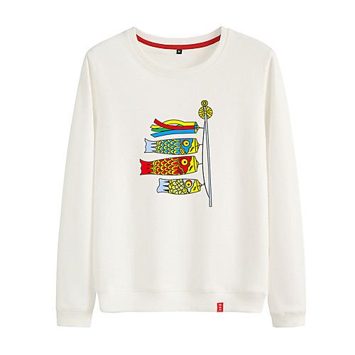 

Women's Sweatshirt Pullover Black White Pink Cartoon Crew Neck Animal Patterned Cartoon Cute Sport Athleisure Sweatshirt Long Sleeve Warm Soft Comfortable Everyday Use Causal Exercising General Use