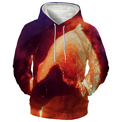 

Men's Hoodie Graphic Daily Going out 3D Print Casual Hoodies Sweatshirts Red