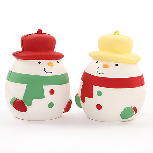 

Squishy Toy Squeeze Toy Jumbo Squishies Stress Reliever 2 pcs Christmas Snowman Soft Stress and Anxiety Relief Slow Rising PU For Kid's Adults' Men and Women Boys and Girls Christmas Gifts Party Favor