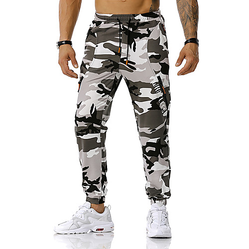 

Men's Sweatpants Pants Camouflage Full Length Blue Army Green Gray