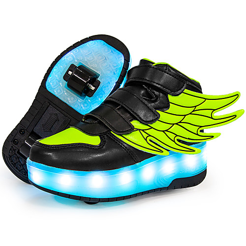 

Boys' Girls' Sneakers LED Shoes USB Charging Luminous Fiber Optic Shoes PU Synthetics Lace up Big Kids(7years ) Daily Walking Shoes Buckle LED Luminous White Black Red Fall Winter / Square Toe