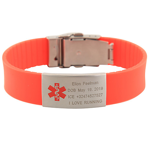 

Personalized Customized Bracelet Stainless Steel Geometric Black Blue Red