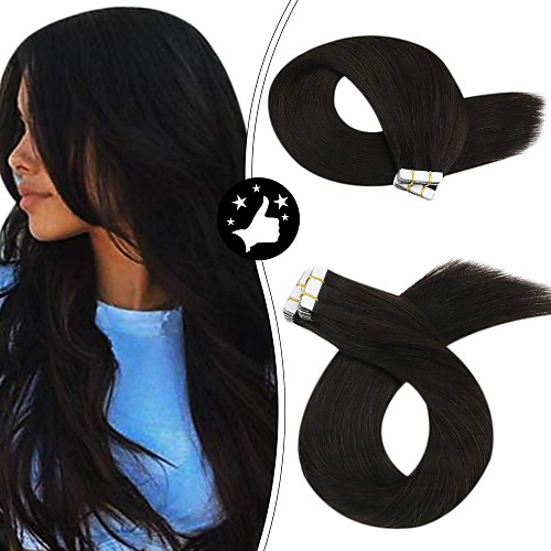 

Tape In Hair Extensions Remy Human Hair 20pcs Pack Straight Hair Extensions