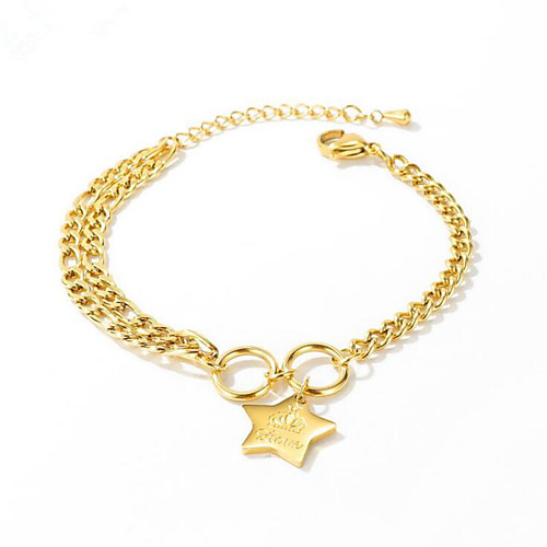 

Women's Chain Bracelet Classic Star Stylish Titanium Steel Bracelet Jewelry Gold For Anniversary Festival