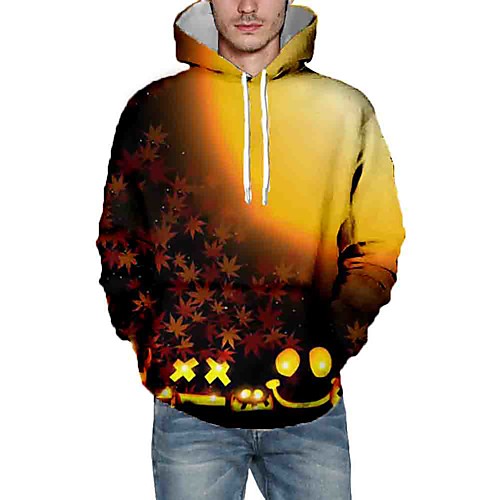 

Men's Pullover Hoodie Sweatshirt Plants Graphic Halloween Daily 3D Print Halloween Hoodies Sweatshirts Brown