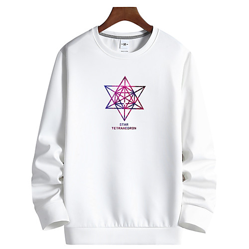 

Men's Pullover Sweatshirt Graphic Round Neck Daily Going out Casual Streetwear Hoodies Sweatshirts White Black Blue