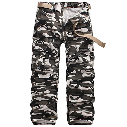 

Men's Basic Outdoor Daily Tactical Cargo Pants Camouflage Full Length Classic White Army Green Gray